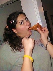 Pretty blonde fatty having her pink pussy stretched