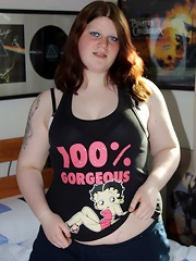 Adorable chubby babe with yummy tattoed nipples